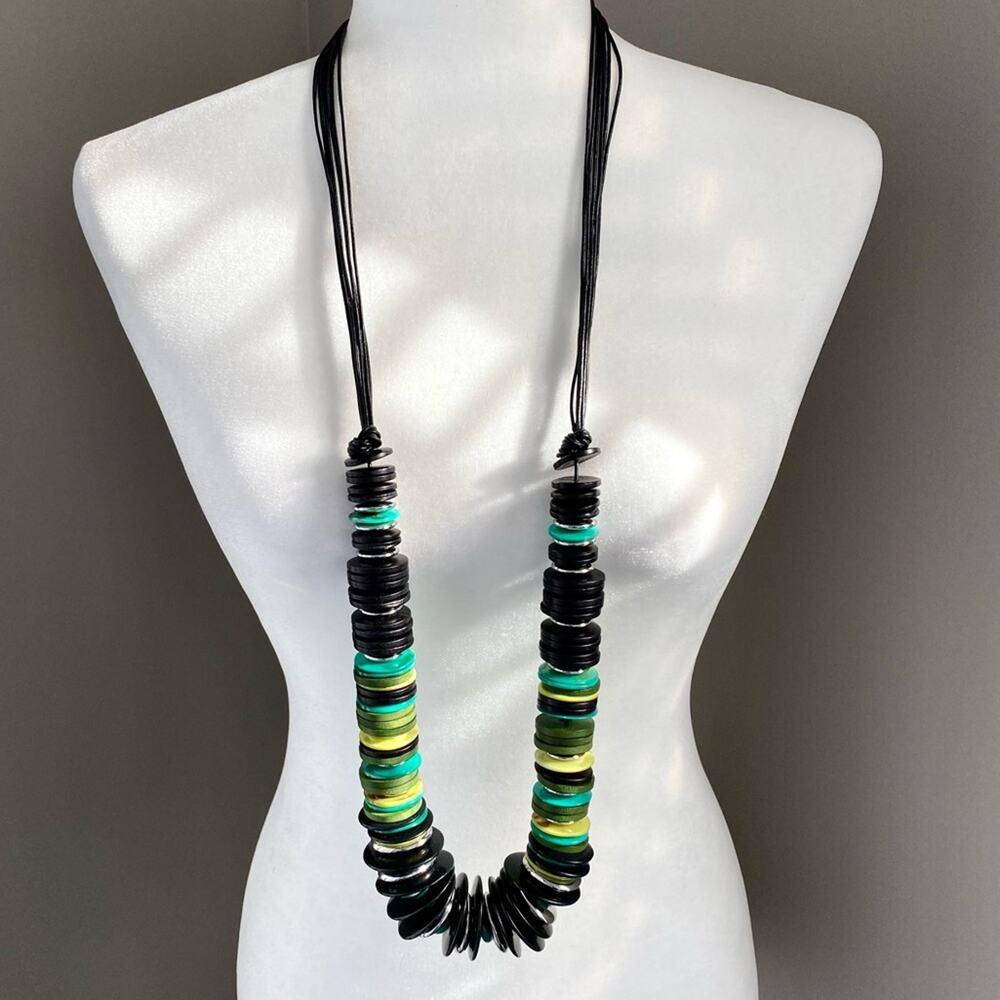 Chico’s Chunky Green/Black Statement Necklace